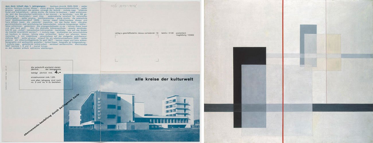 Diseños editoriales de Herbert Bayer en la Bauhaus + obra K VII de László Moholy-Nagy