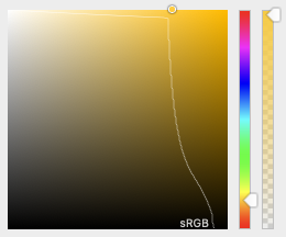 El selector de color de Safari nos muestra los colores que están fuera del rango de sRGB